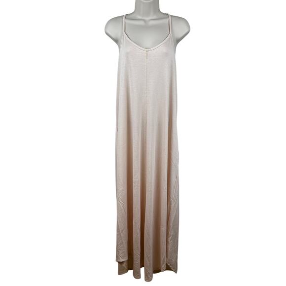 Three Bird Nest Perfection Pocket Maxi Dress Sleeveless Boho Beach Beige Large - Picture 1 of 12